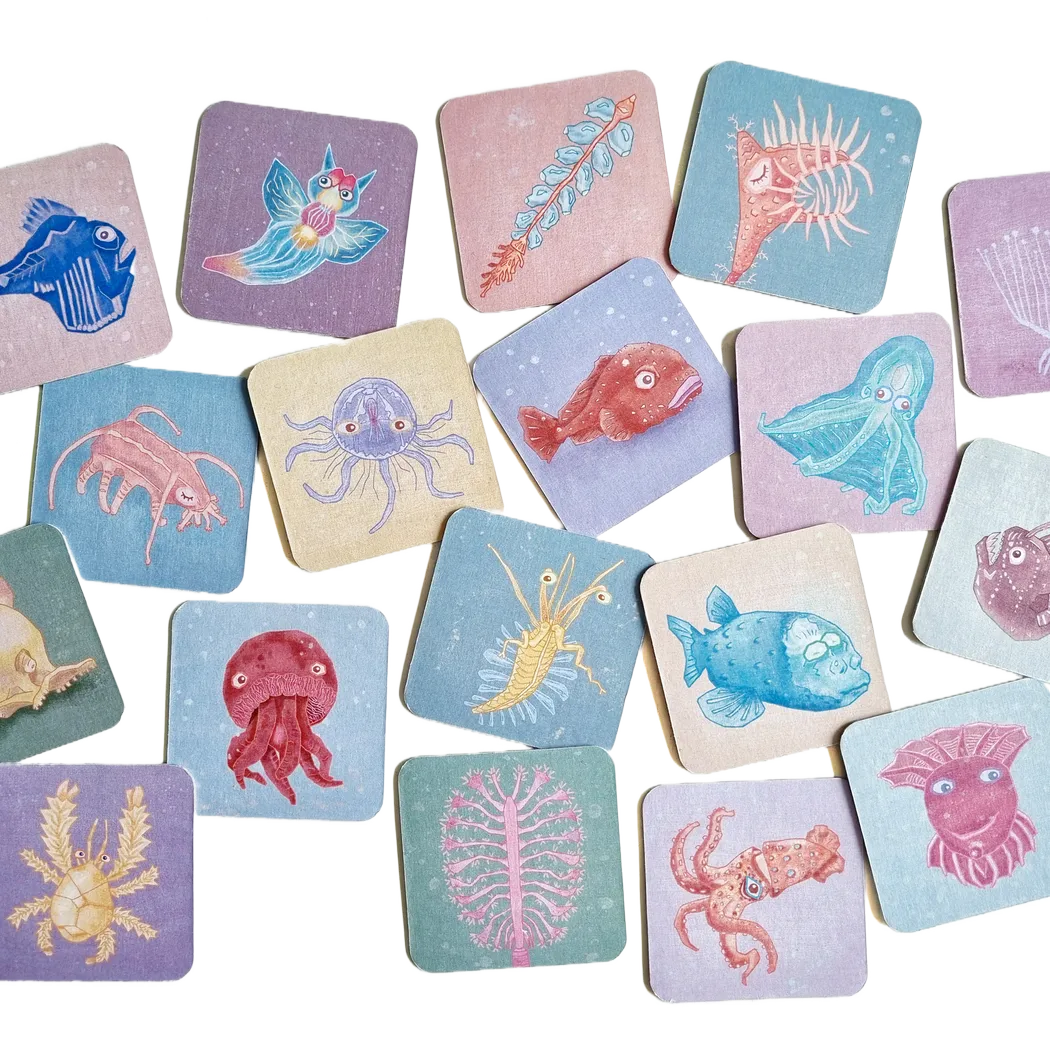 Jeu de memory sur les créatures des fonds marins